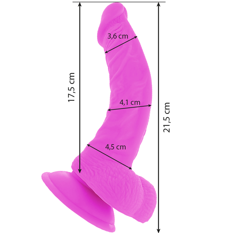 DIVERSIA - DILDO VIBRATOR FLEXIBIL 21.5 CM - MOV