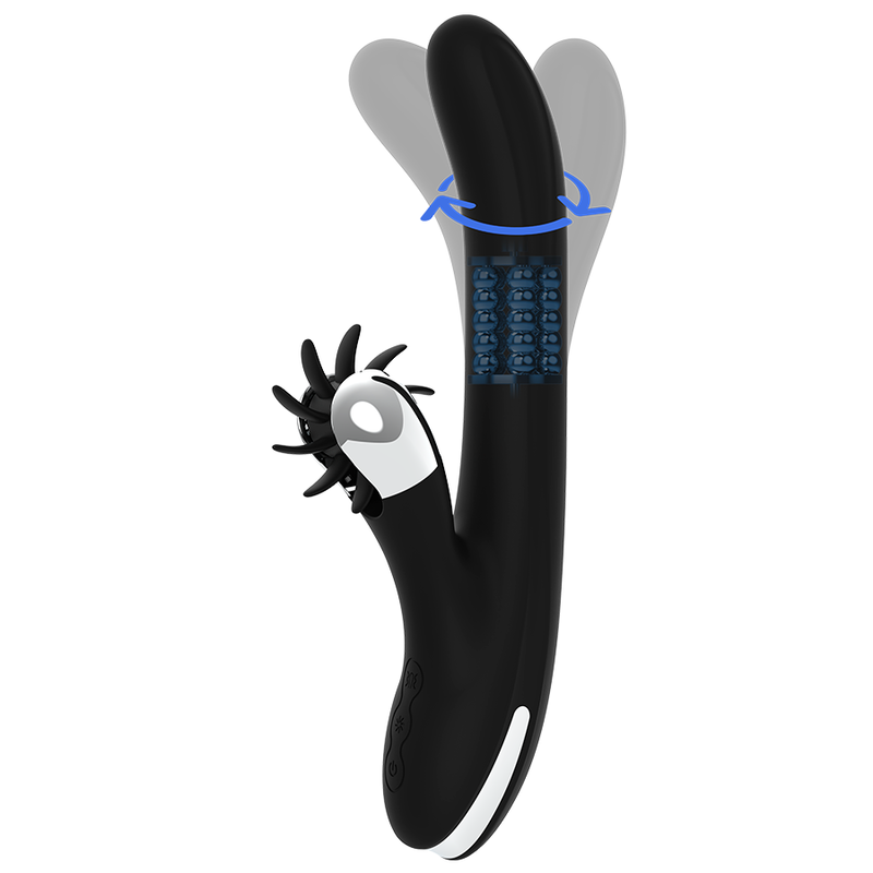 BLACK&SILVER VIBRATOR ROTATIV BUNNY STORM