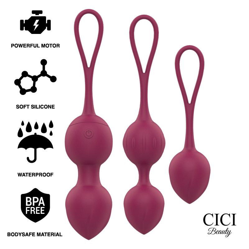 CICI BEAUTY™- PREMIUM SILICONE 3 VIBRATING KEGEL BEADS REMOTE CONTROL
