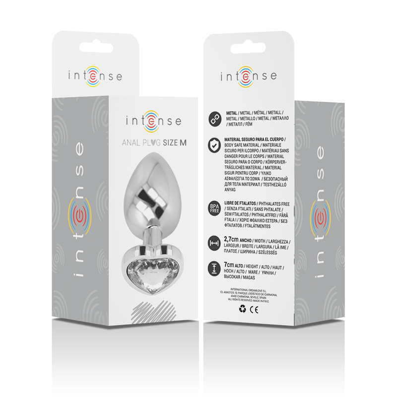 INTENSE - DOP ANAL ALUMINIU INIMA ALB M