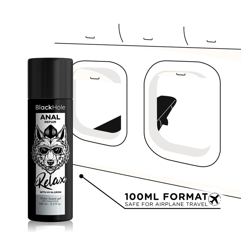 BLACK HOLE - REPARAȚIE ANALĂ RELAX PE BAZĂ DE APĂ CU HYALURON 100 ML