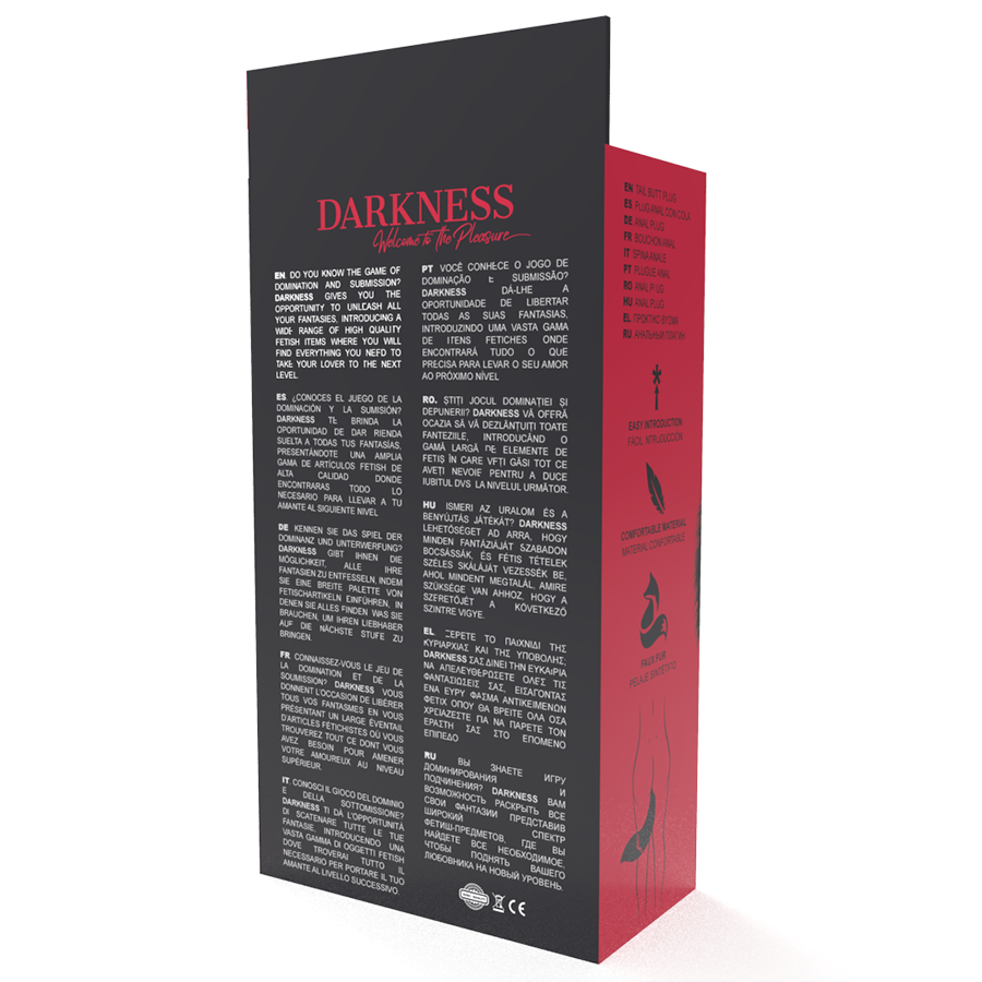 DARKNESS™ - SILVER ANAL PLUG 8 CM WITH BLACK TAIL