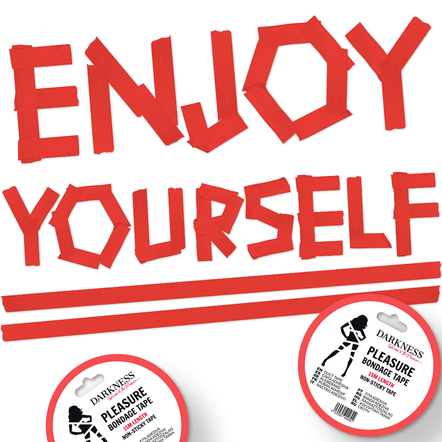 DARKNESS - BANDA ADEZIVĂ ROȘIE DE BONDAGE 15M