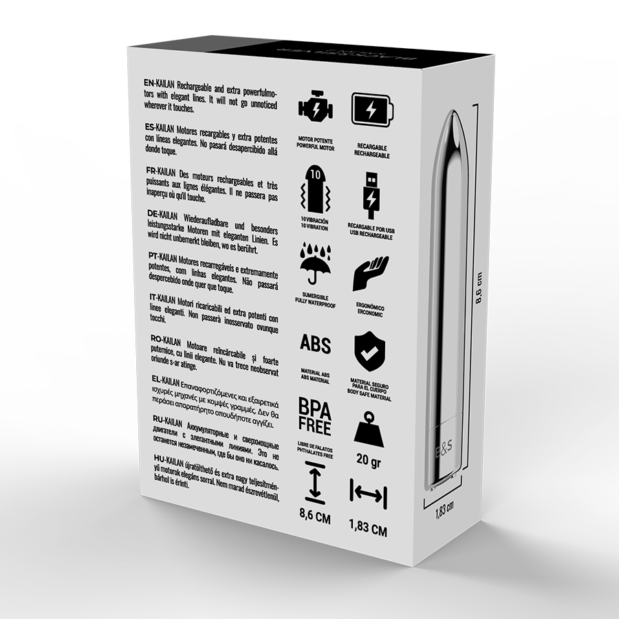 BLACK&SILVER™- KAILAN 2 GLONT VIBRATOR ARGINTIU