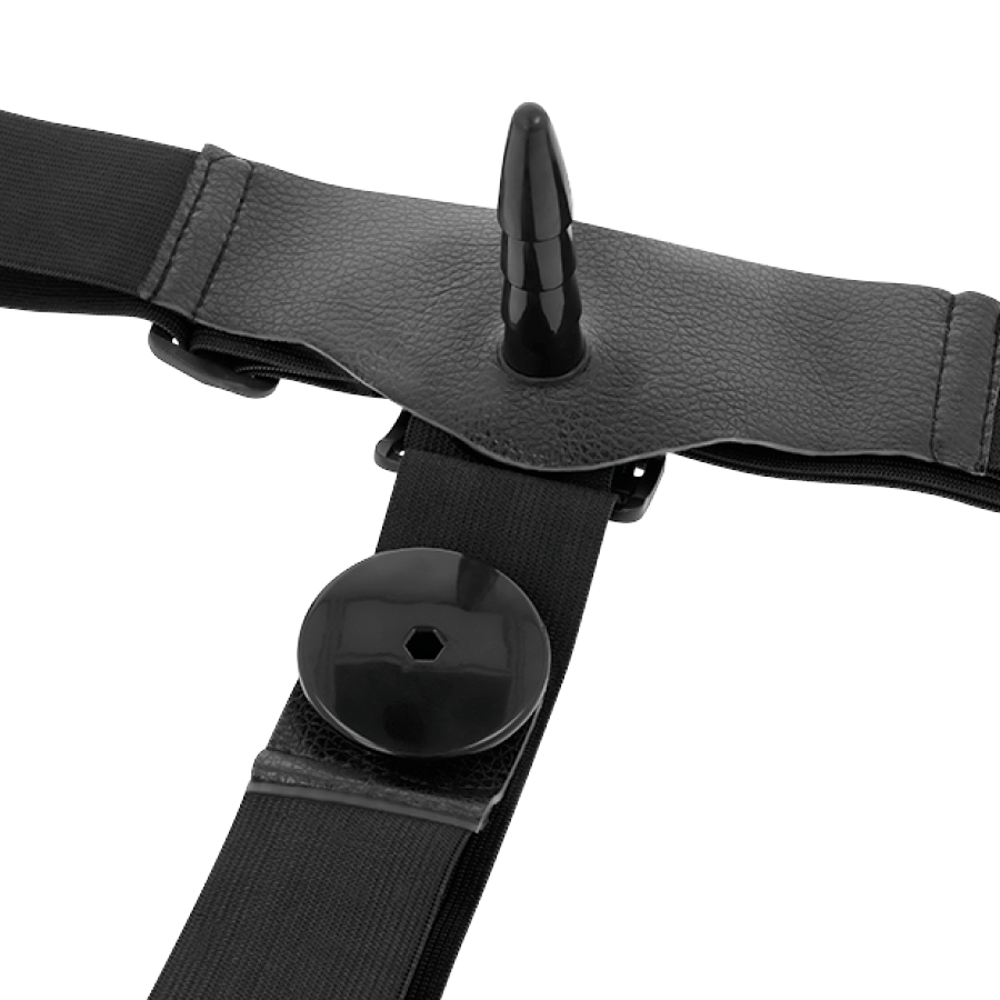 HARNESS ATTRACTION™ - STRAP-ON PENETRARE DUBLA CU VIBRATII 18 X 3.5CM