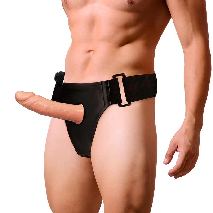 HARNESS ATTRACTION™ - STRAP-ON GOL PE INTERIOR CU VIBRATII 15 X 4.5CM