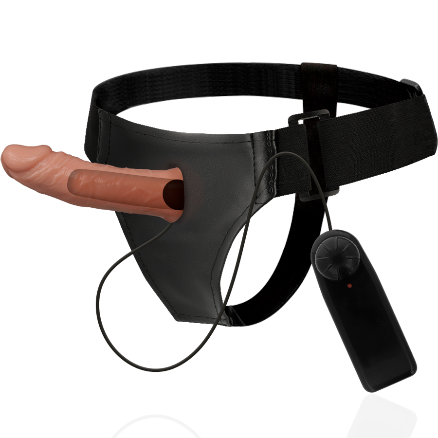 HARNESS ATTRACTION™ - STRAP-ON GOL PE INTERIOR CU VIBRATII 15 X 4.5CM