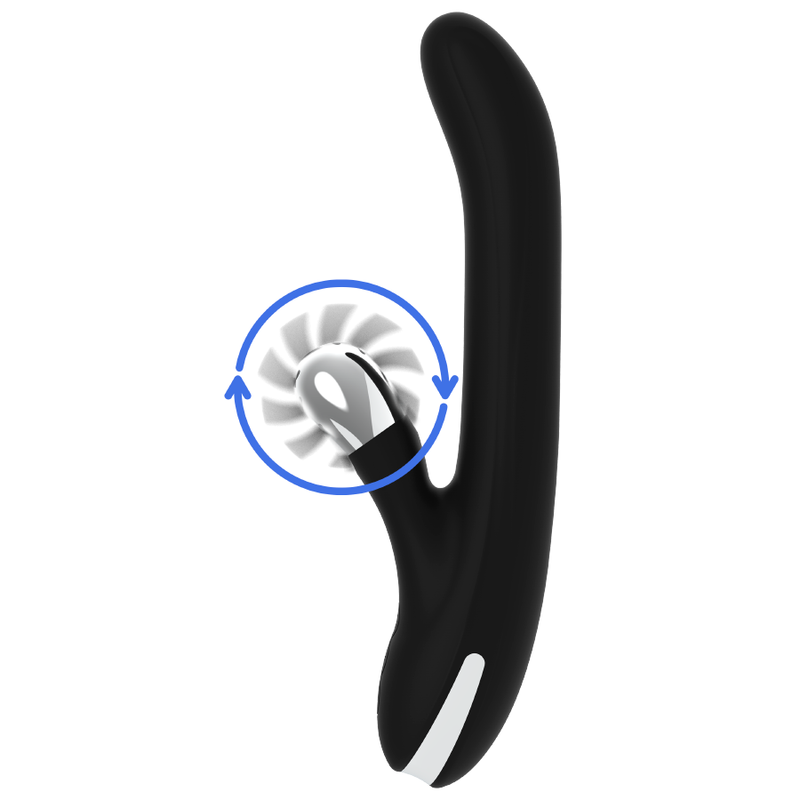 BLACK&amp;SILVER VIBRATOR ROTATIV BUNNY STORM