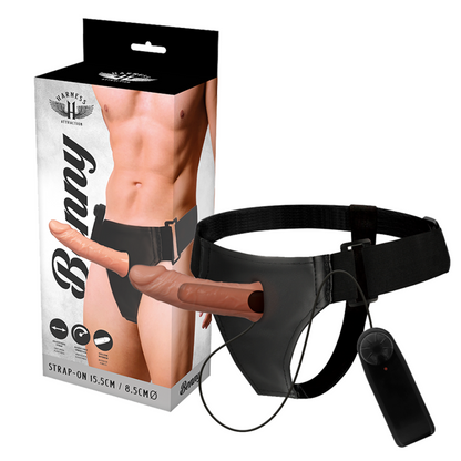 HARNESS ATTRACTION™ - STRAP-ON GOL PE INTERIOR CU VIBRATII 15 X 4.5CM