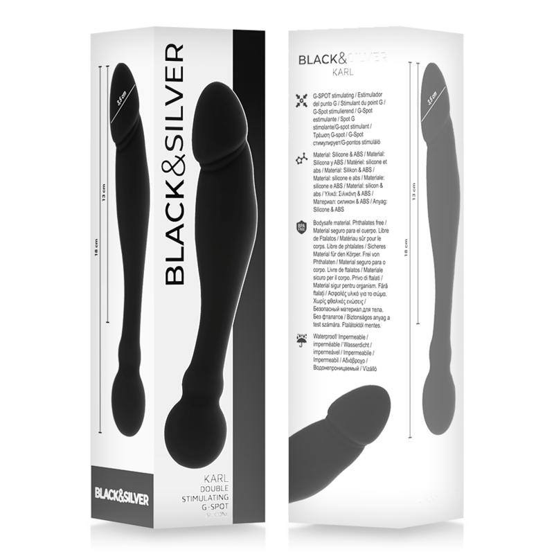 BLACK&SILVER - KARL DILDO STIMULATOR PUNCTUL G 18 cm